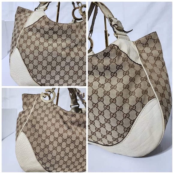 Authentic Gucci GG Canvas Charlotte Hobo Bag Beige/Cream - Picture 11 of 16